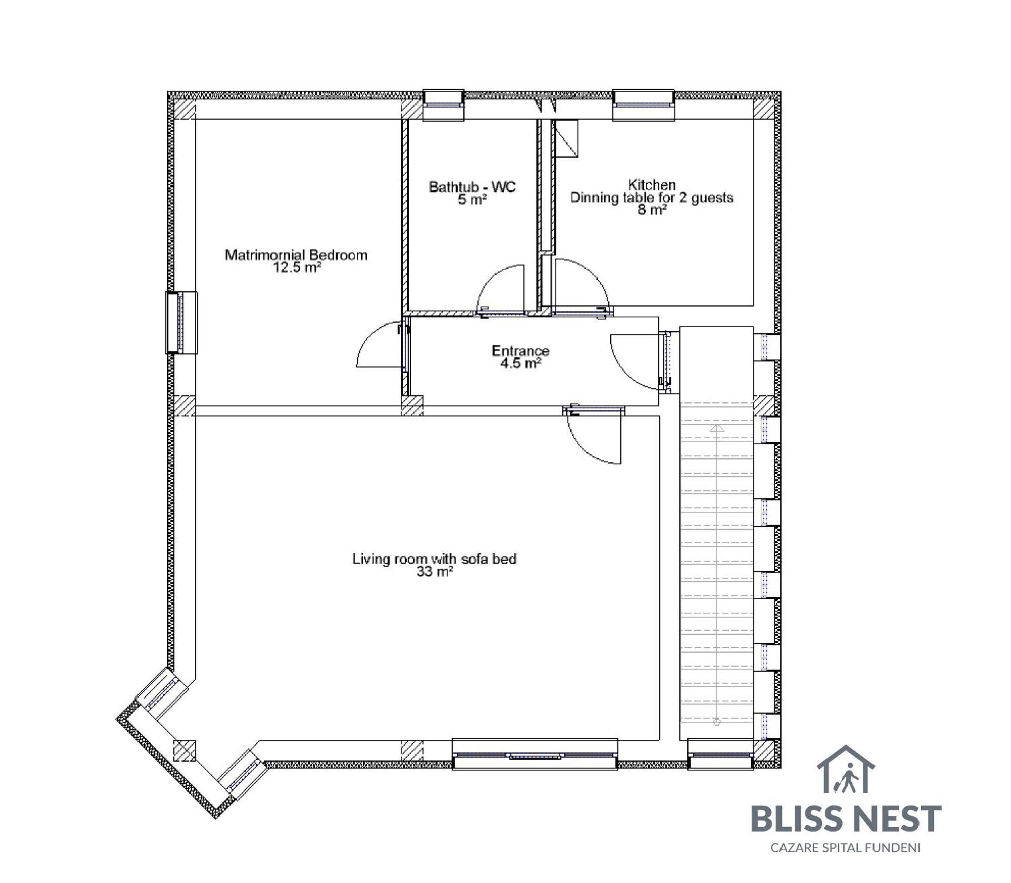 Bliss Nest - Cazare Spital Fundeni Apartament