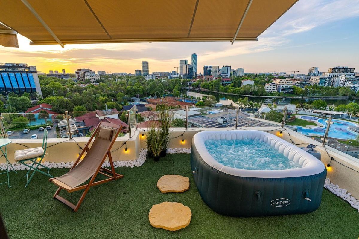 Downtown Floreasca Penthouse With Jacuzzi&sauna * Bucareste